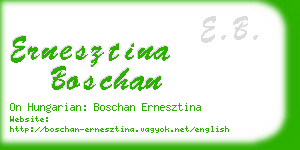 ernesztina boschan business card